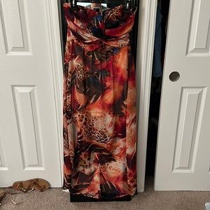 High low strapless dress